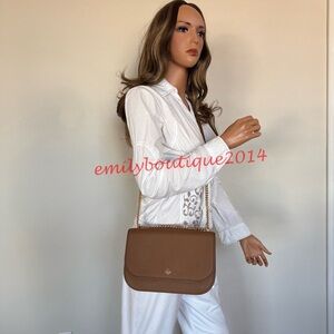 NWT Tory Burch 147214 Emerson E/W Flap Adjustable Shoulder Bag Leather Crossbody